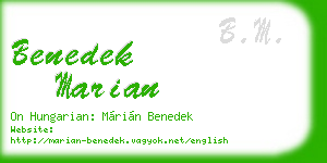 benedek marian business card